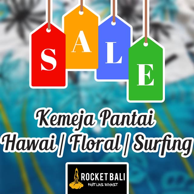 Ada discount spesial untuk kemeja pantai Rocket Bali